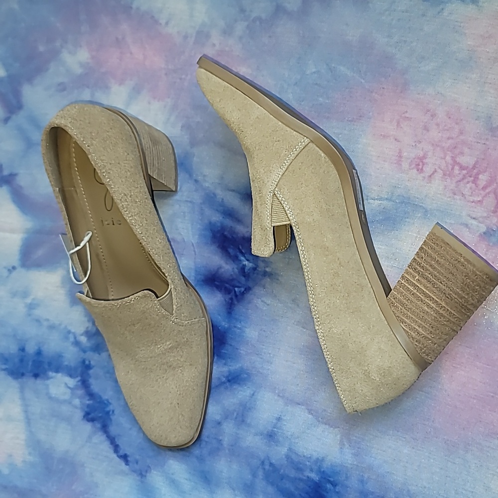 NWT Joie Women’s Suede Loafer Pump W/Block Heel,Tan, Size 9